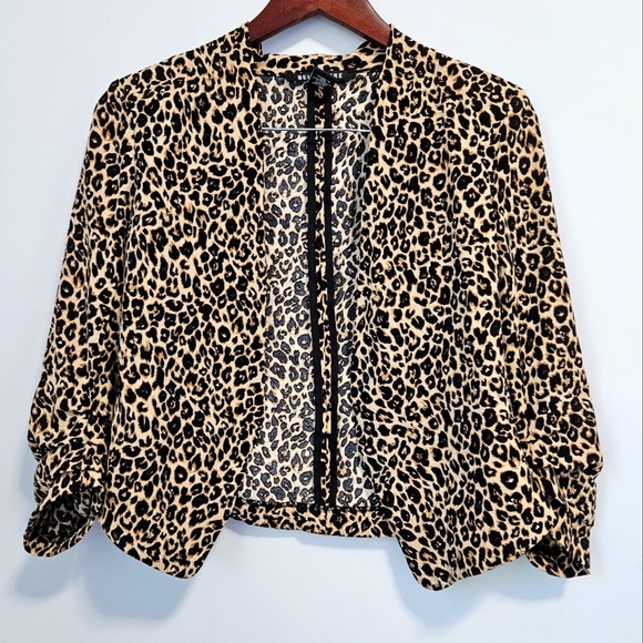 Belle Vere Cheetah Print Blazer - Size US XS - NWOT - Picture 1 of 7